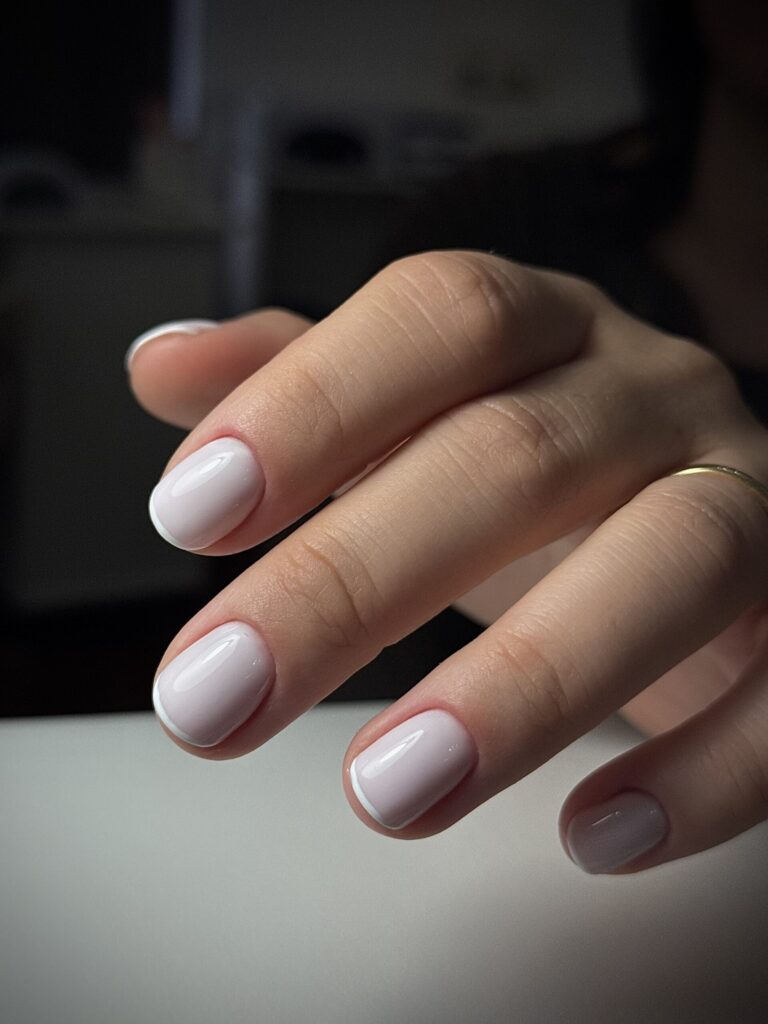 french minimal nail design mesh salon