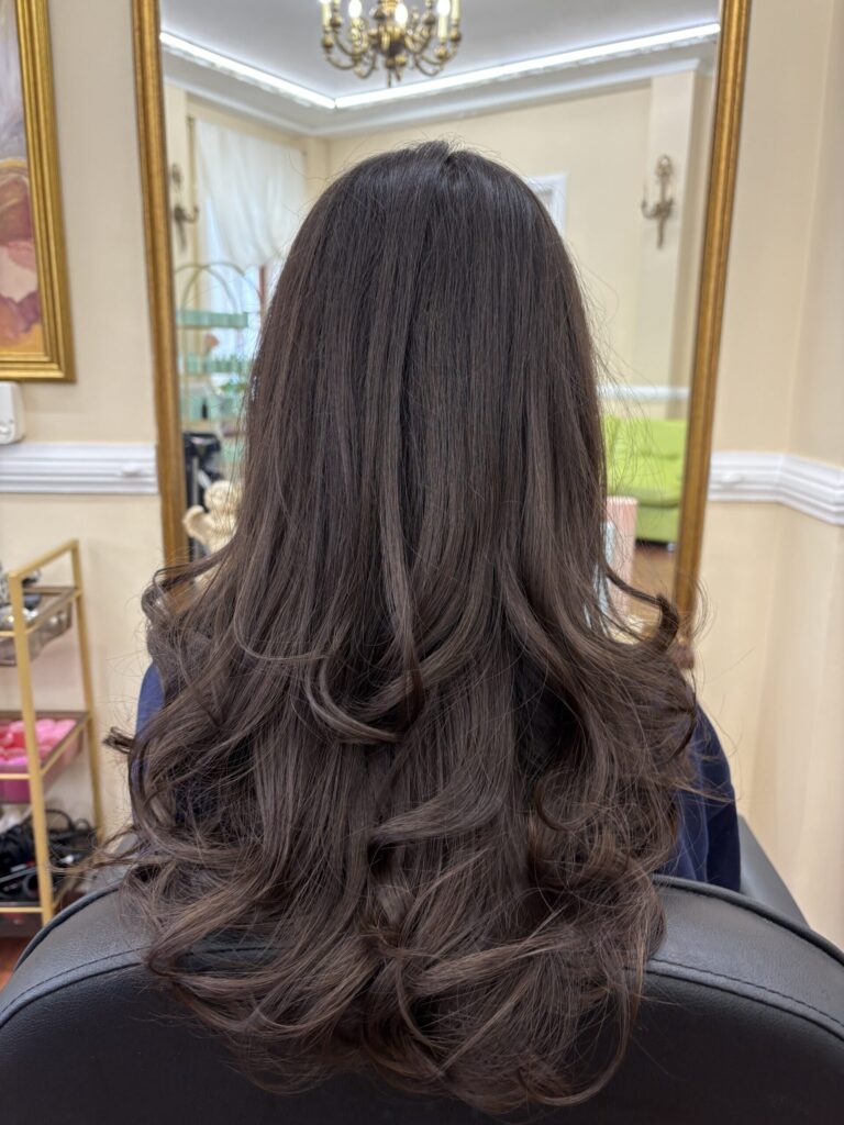 sleek hair look bucharest mesh salon