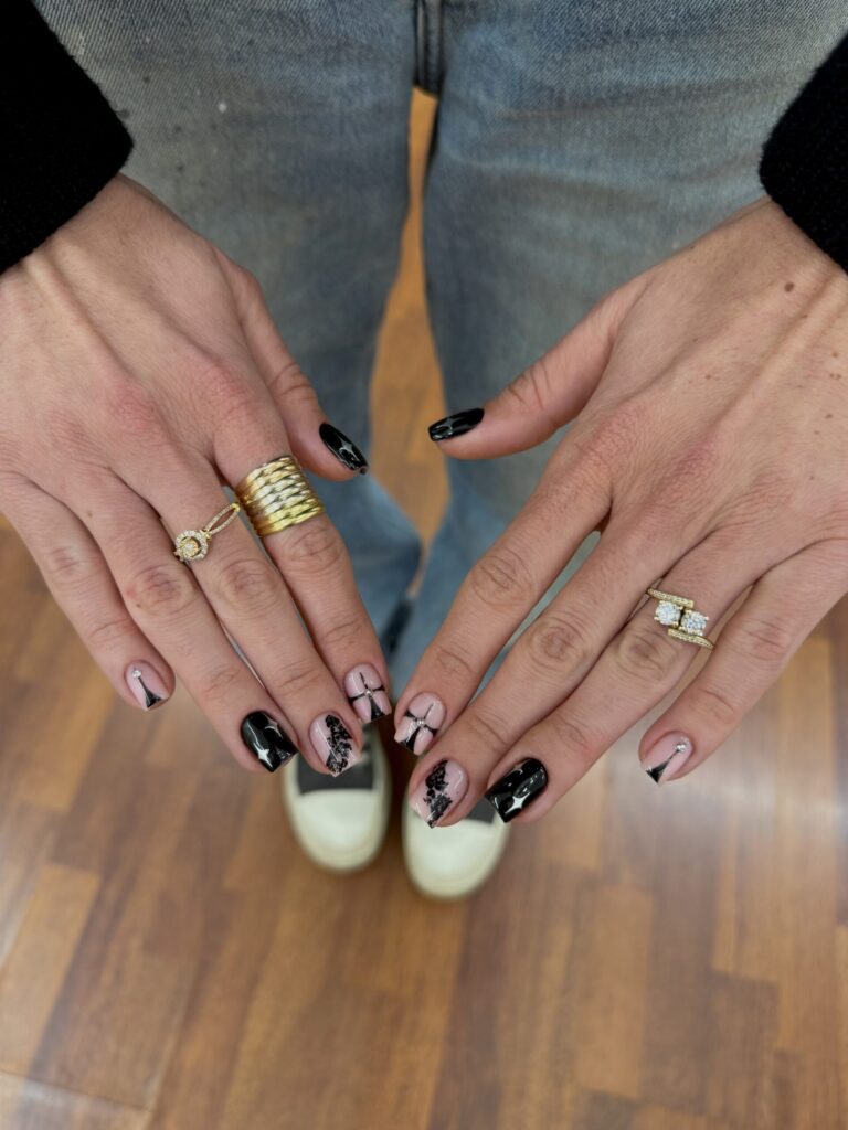 square shape gel nails bucharest